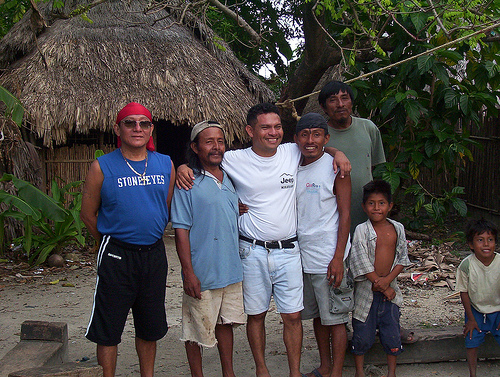 Nick with a Kuna Indian pirate and friends